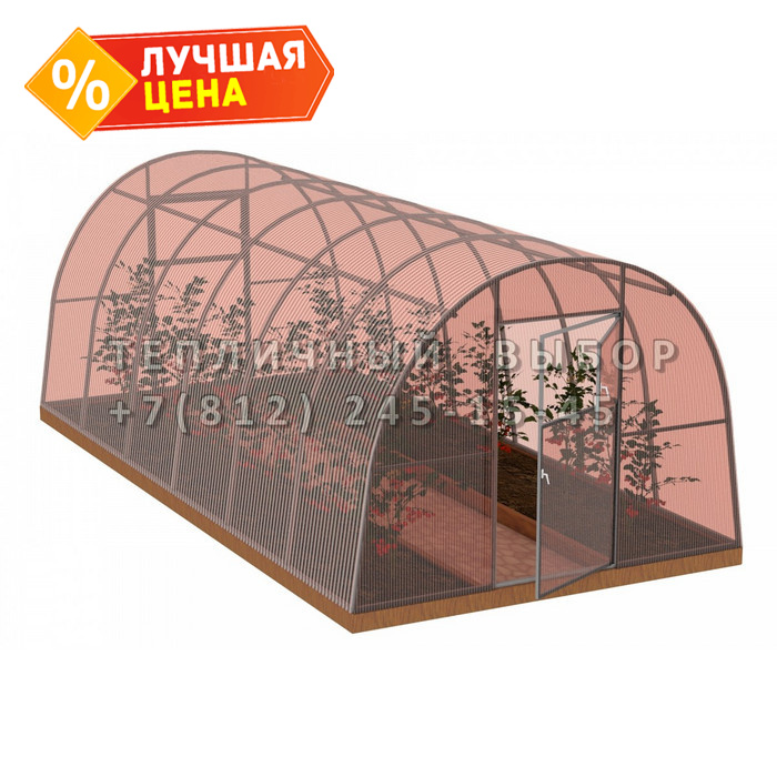 Теплица из поликарбоната-фито Арочная 2,5х6 h=2 м профиль 25х25 мм