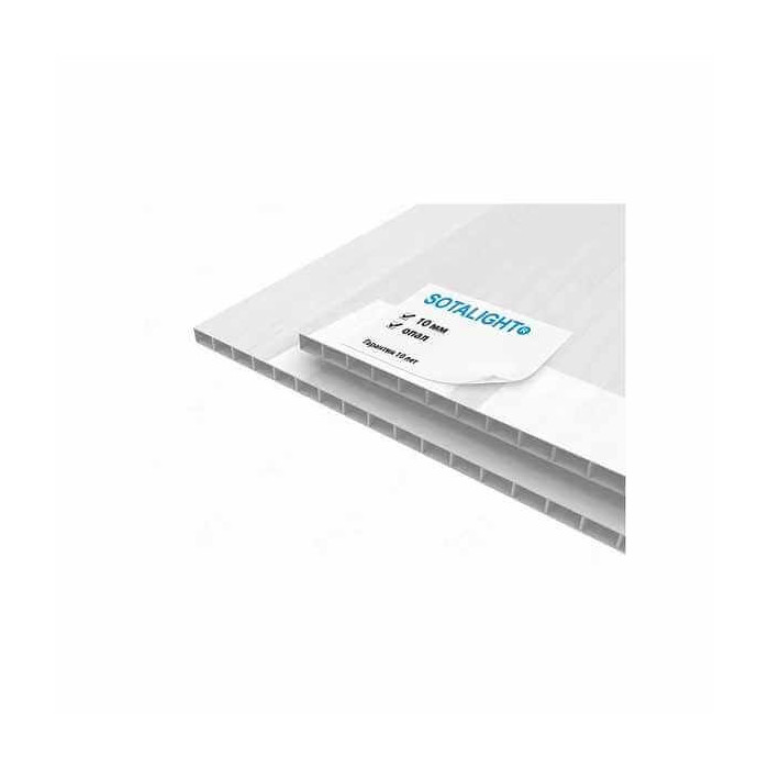 Сотовый поликарбонат 10 мм SOTALIGHT опал 2100х12000 мм